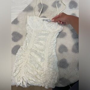 Adika white floral lace dress